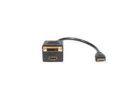 1ft/30cm HDMI male to HDMI female and DVI-Digital (24-pin) female splitter; Full