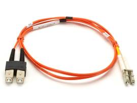 Multimode 50-Micron Duplex Fiber Optic Cable PVC LC SC 1-m 3.2-ft.