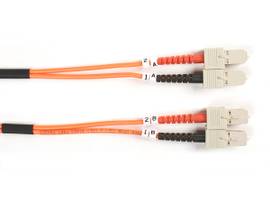 OM1 62.5/125 Multimode Fiber Optic Patch Cable - OFNR PVC, SC to SC, Orange, 2-m