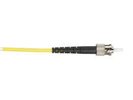 OS2 9/125 Singlemode Fiber Optic Patch Cable - OFNR PVC, ST to ST, Yellow, 3-m (