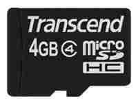 TRANSCEND 4G MICROSDHC CLASS 4 W/ ADPTR