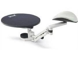 ERGOREST FOREARM SUPPORT - LONG WHITE ARM / STANDARD GREY PAD - W/ MOUSE TRAY/PAD