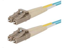 MONOPRICE OM4 FIBER OPTIC CABLE - LC/LC_ UL_ 50/125 TYPE_ MULTI-MODE_ 10GB_ OFNR_ AQUA_ 1M_ CORNING