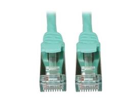 TRIPPLITE CAT6 CABLE SHIELDED SLIM M/M AQUA 15FT