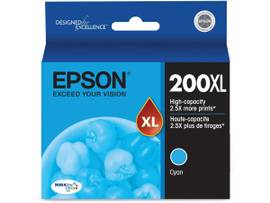 EPSON DURABRITE ULTRA XL CYAN INK CARTRIDGE W/SENSORMATIC WF-2530/XP-410
