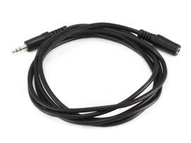 MONOPRICE 6FT 3.5MM STEREO JACK M/F CABLE - BLACK