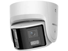 HIKVISION 6MP DUAL LENS PANAROMIC COLORVU TURRET IP ACUSENSE CAMERA, AUDIO ALARM & STROBE LIGHT
