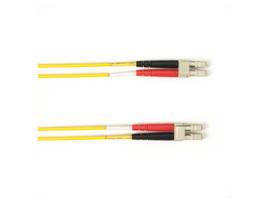 OS2 9/125 Singlemode Fiber Optic Patch Cable - OFNR PVC, LC to LC, Yellow, 2-m (