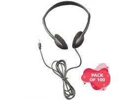 VCOM PERSONAL ECONOMICAL HEADPHONES, 100 PACK