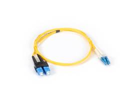 Single-Mode 9-Micron Duplex Fiber Optic Cable LC-SC PVC 30-m 98.4-ft.