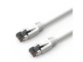 AXIOM 3FT CAT8 2000MHZ S/FTP SHIELDED PATCH CABLE SNAGLESS BOOT (WHITE)