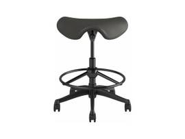 FREEDOM SADDLE STOOL WITH DESK HEIGHT CYLINDER - CHARCOAL TICINO LEATHER