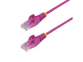 STARTECH 5FT PINK SLIM CAT6 ETHERNET CABLE, SNAGLESS, 100W POE, UTP, LSZH, 28AWG BARE COPPER WIRE, SLIM RJ45 NETWORK PATCH CORD, FLUKE TESTED