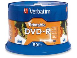 DVD-R4.7GB16X BRANDED WHT IJ 50PK