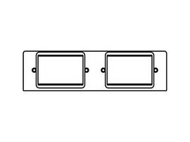 LEGRAND-WIREMOLD DBL GANG PLATE W/2 ACT KO