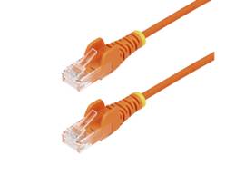 STARTECH 10FT ORANGE SLIM CAT6 ETHERNET CABLE, SNAGLESS, 100W POE, UTP, LSZH, 28AWG BARE COPPER WIRE, SLIM RJ45 NETWORK PATCH CORD, FLUKE TESTED