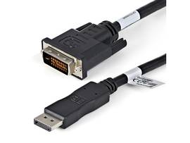 DisplayPort 1.2 to DVI-D adapter cable connects DP++ source to DVI display/monit