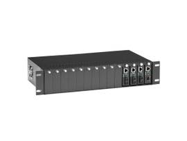 BLACK BOX CORP COPPER TO FIBER MEDIA CONVERTER CHASSIS
