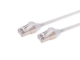 MONOPRICE SLIMRUN CAT6A ETHERNET PATCH CABLE - SNAGLESS_ DOUBLE SHIELDED_ COMPONENT LEVEL_ CM_ 30AWG_ 7FT_ WHITE