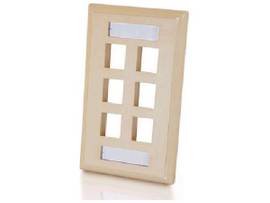 C2G 6-PORT KEYSTONE WALLPLATE IVRY