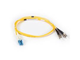 Single-Mode 9-Micron Duplex Fiber Optic Cable LC-ST PVC 30-m 98.4-ft.