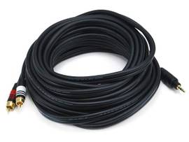 MONOPRICE STEREO M TO 2RCA M CABLE 25FT - BLACK