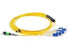 AXIOM MPO FEMALE TO 4 LC SINGLEMODE 9/125 FIBER OPTIC BREAKOUT CABLE - 7M