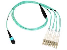 AXIOM MPO FEMALE TO 4 LC MULTIMODE OM4 50/125 FIBER OPTIC BREAKOUT CABLE - 4M
