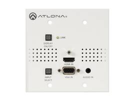 ATLONA HDMI PLUS VGA SWITCHER W/ HDBASET OUTPUT POE US 2 GANG WALL PLATE