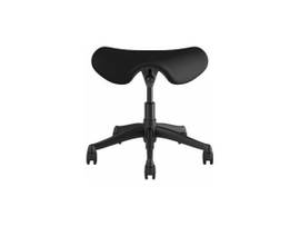 FREEDOM SADDLE STOOL WITH BAR HEIGHT CYLINDER - ONYX CORVARA LEATHER