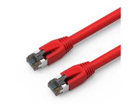 AXIOM 35FT CAT8 2000MHZ S/FTP SHIELDED PATCH CABLE SNAGLESS BOOT (RED)