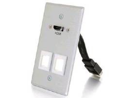 C2G WALL PLATES SG HDMI 2 KEYSTONES ALUMINUM