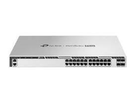 TP-LINK OMADA PRO 24-PORT GIGABIT STACKABLE L3 MANAGED POE+ SWITCH WITH 4 10G SLOTS