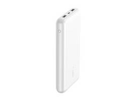 BELKIN 20K POWER BANK, USB-A & C 15W, WHITE
