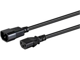 MONOPRICE EXTENSION CORD - IEC 60320 C14 TO IEC 60320 C13_ 14AWG_ 15A/1875W_ SJT_ 100-250V_ BLACK_ 8FT