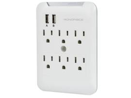 MONOPRICE 6 OUTLET POWER SURGE PROTECTOR WALL TAP