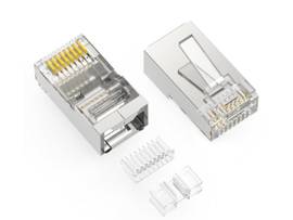 AXIOM RJ45 CAT6A SHIELDED PLUG, 3PC TYPE SOLID/STRANDED WIRE 50 MICRON, 100-PACK
