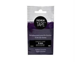 BROTHER TZE-325 COMPATIBLE PREMIUM TAPE WHITE / BLACK 9MM