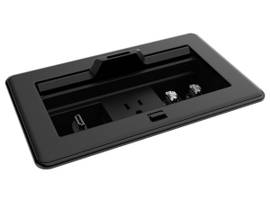 CRESTRON FLIPTOP FT2 SERIES CABLE MANAGEMENT SYSTEM, 202 SIZE, MECHANICAL, PASS-THROUGH LID, BLACK