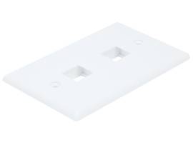 MONOPRICE WALL PLATE FOR KEYSTONE, 2 HOLE - WHITE