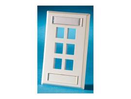 LEGRAND-ORTRONICS FP,KEYSTONE,6HOLE,SG,LBL DESG FOG WHT