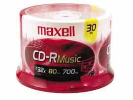 MAXELL CD-R-80 MUSIC- GOLD 30 PC SPINDLE