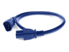 ADD-ON ADDON 10FT C14 MALE TO C15 FEMALE 14AWG 100-250V AT 15A BLUE POWER CABLE