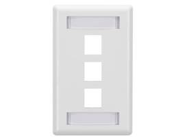 BLACK BOX CORP WALLPLATE PLASTIC SINGLE-GANG 3-PORT KEY