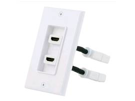 MONOPRICE 2-PORT 2-PIECE INSET WALL PLATE WITH 4IN
