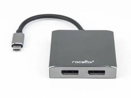 ROCSTOR PREMIUM USB-C TO DUAL DISPLAYPORT MULTI MONITOR ADAPTER - USB TYPE- C 2-