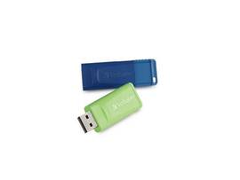 VERBATIM 16GB STORE N GO USB FLASH DRIVE - 2PK - BLUE, GREEN