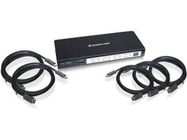 IOGEAR SWTCH W/RMT/CBL 4P HD AUD/VID