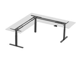 MONOPRICE TRIPLE-MOTOR HEIGHT-ADJUSTABLE SIT-STAND L-SHAPED CORNER DESK FRAME BLACK
