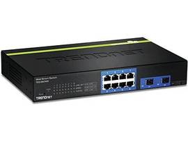 TRENDNET 8 PORT GIGABIT WEB SMART SWITCH, 10/100/1000 MBPS, SFP, RACK MOUNTABLE, FANLESS